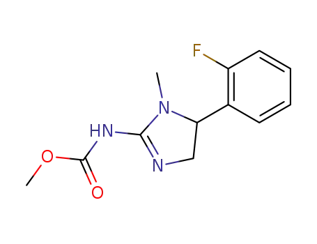Molecular Structure of 66308-26-7 (Carbamic acid,
[5-(2-fluorophenyl)-4,5-dihydro-1-methyl-1H-imidazol-2-yl]-, methyl ester)