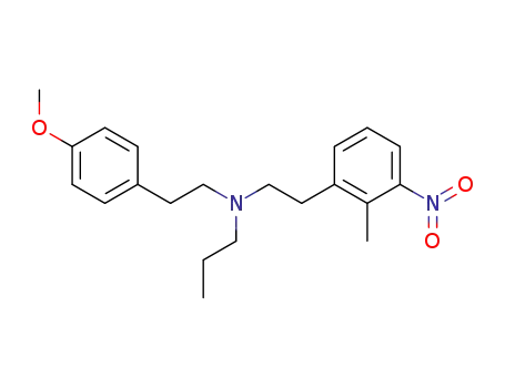 Molecular Structure of 101566-02-3 (N-(4-methoxyphenethyl)-N-(2-methyl-3-nitrophenethyl)-N-n-propylamine)