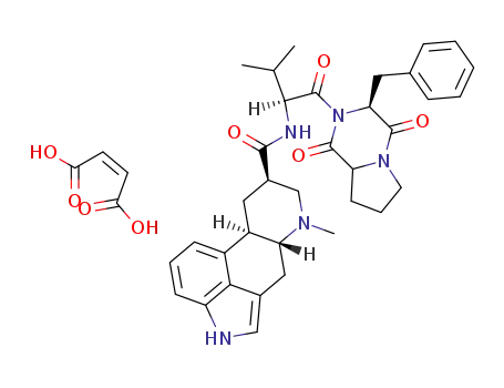 Molecular Structure of 81531-44-4 ((6aR,9R,10aR)-7-Methyl-4,6,6a,7,8,9,10,10a-octahydro-indolo[4,3-fg]quinoline-9-carboxylic acid [(S)-1-((S)-3-benzyl-1,4-dioxo-hexahydro-pyrrolo[1,2-a]pyrazine-2-carbonyl)-2-methyl-propyl]-amide; compound with (Z)-but-2-enedioic acid)