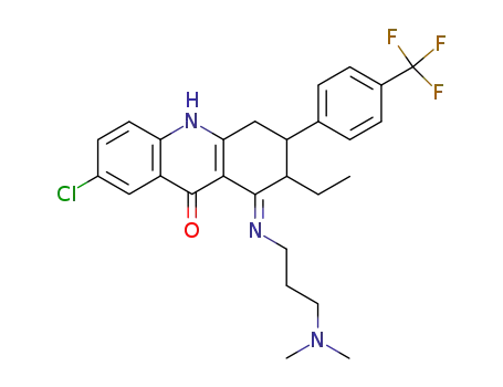 7-Chloro-1-[(E)-3-dimethylamino-propylimino]-2-ethyl-3-(4-trifluoromethyl-phenyl)-1,3,4,10-tetrahydro-2H-acridin-9-one