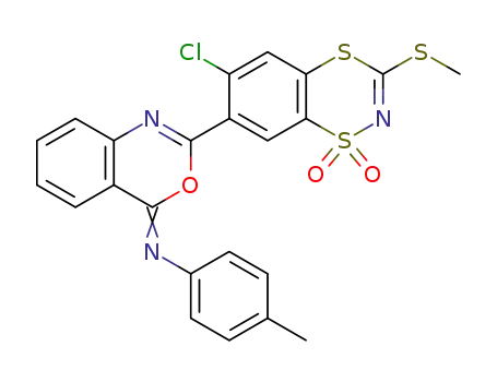 6-chloro-1,1-dioxo-7-{4-[(4-methylphenyl)imino]-4H-3,1-benzoxazin-2-yl}-3-methylthio-1,4,2-benzodithiazine