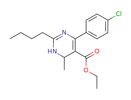 Molecular Structure of 142385-50-0 (2-Butyl-4-(4-chloro-phenyl)-6-methyl-1,6-dihydro-pyrimidine-5-carboxylic acid ethyl ester)