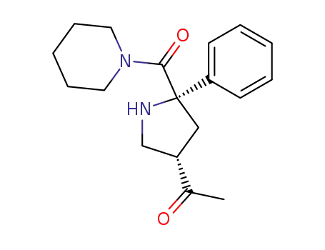 Piperidine, 1-[(4-acetyl-2-phenyl-2-pyrrolidinyl)carbonyl]-, trans-