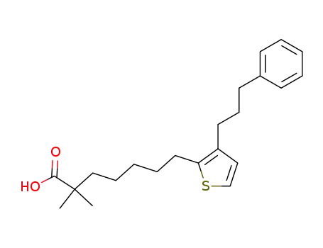 Molecular Structure of 142422-79-5 (2,2-dimethyl-7-[3-(3-phenylpropyl)thiophen-2-yl]heptanoic acid)