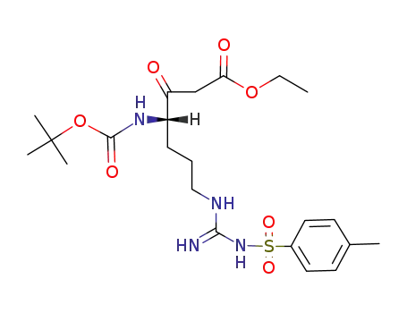 ethyl (S)-4-<(tert-butyloxycarbonyl)amino>-3-oxo-7-(3-tosylguanidino)heptanoate