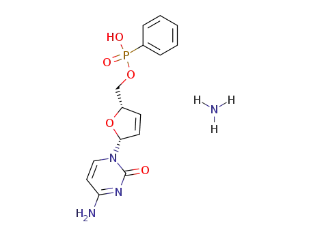 Phenyl-phosphonic acid mono-[(2S,5R)-5-(4-amino-2-oxo-2H-pyrimidin-1-yl)-2,5-dihydro-furan-2-ylmethyl] ester; compound with ammonia