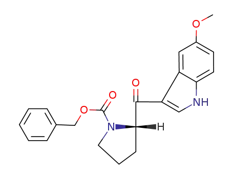 Molecular Structure of 143321-67-9 ((S)-3-(N-Benzyloxycarbonylpyrrolidin-2-ylcarbonyl)-5-methoxy-1H-indole)