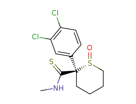 Molecular Structure of 124879-91-0 ((1R,2R)-2-(3,4-Dichloro-phenyl)-1-oxo-hexahydro-1λ<sup>4</sup>-thiopyran-2-carbothioic acid methylamide)