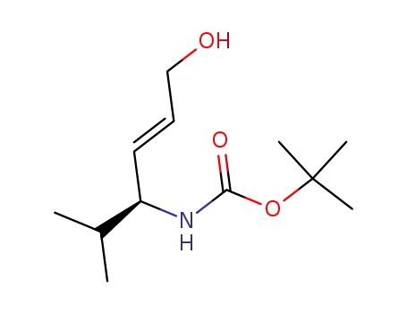 Molecular Structure of 104700-44-9 (Carbamic acid, [(1S,2E)-4-hydroxy-1-(1-methylethyl)-2-butenyl]-,
1,1-dimethylethyl ester)