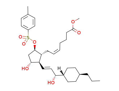 9-deoxy-9β-tosyloxy-15-trans-(4-n-propylcyclohexyl)-16,17,18,19,20-pentanorprostaglandin F<sub>2</sub> methyl ester
