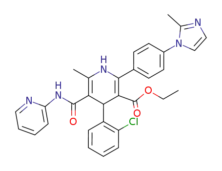 3-Pyridinecarboxylic acid,
4-(2-chlorophenyl)-1,4-dihydro-6-methyl-2-[4-(2-methyl-1H-imidazol-1-yl
)phenyl]-5-[(2-pyridinylamino)carbonyl]-, ethyl ester