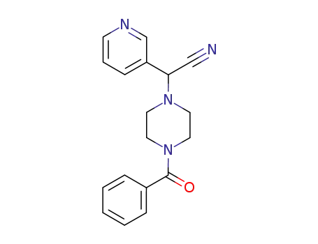 Molecular Structure of 137074-77-2 (1-Piperazineacetonitrile, 4-benzoyl-a-3-pyridinyl-)