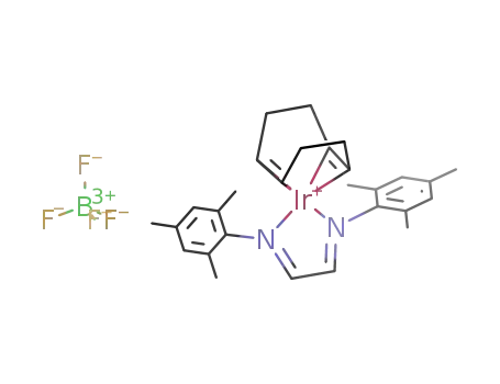 Molecular Structure of 1239599-61-1 (glyoxal-bis(2,4,6-trimethylphenylimine)(cycloocta-1,5-diene)iridium tetrafluoroborate)