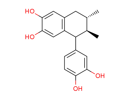 Molecular Structure of 113665-38-6 (2,3-Naphthalenediol,
5-(3,4-dihydroxyphenyl)-5,6,7,8-tetrahydro-6,7-dimethyl-)