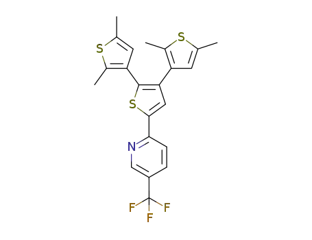 Molecular Structure of 1320351-72-1 (2-(2,2'',5,5''-tetramethyl-[3,2':3',3''-terthiophen]-5'-yl)-5-(trifluoromethyl)-pyridine)