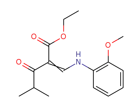 2-[1-(2-Methoxy-phenylamino)-meth-(Z)-ylidene]-4-methyl-3-oxo-pentanoic acid ethyl ester