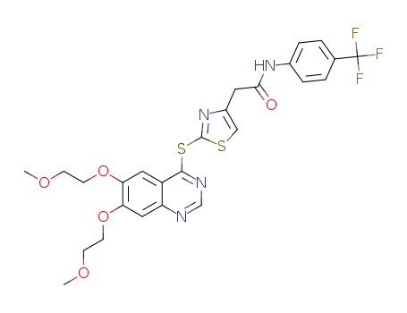 2-{2-[6,7-bis(2-methoxyethoxy)quinazolin-4-ylthio]thiazol-4-yl}-N-[4-(trifluoromethyl)phenyl]acetamide