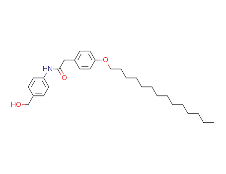 Molecular Structure of 138830-27-0 (Benzeneacetamide, N-[4-(hydroxymethyl)phenyl]-4-(tetradecyloxy)-)