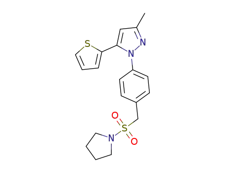 3-methyl-1-(4-((pyrrolidin-1-ylsulfonyl)methyl)phenyl)-5-(thiophen-2-yl)-1H-pyrazole