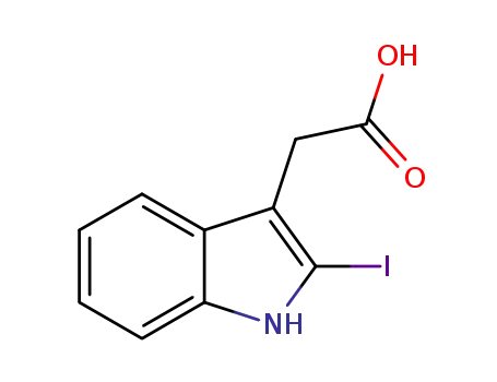 Molecular Structure of 191674-47-2 (1H-Indole-3-acetic acid, 2-iodo-)