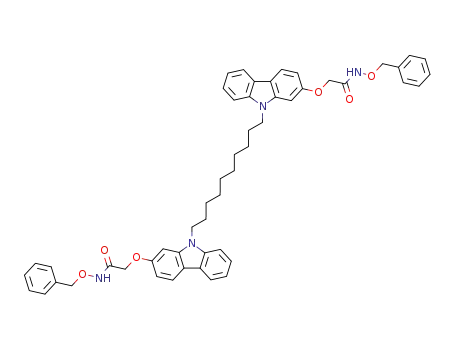Molecular Structure of 145368-46-3 (N-Benzyloxy-2-(9-{10-[2-(benzyloxycarbamoyl-methoxy)-carbazol-9-yl]-decyl}-9H-carbazol-2-yloxy)-acetamide)