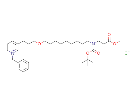 3-[3-[9-[(1,1-dimethylethoxycarbonyl)(3-methoxy-3- oxopropylamino)]nonyloxy]propyl]-1-(phenylmethyl)-pyridinium chloride