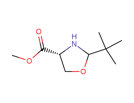 Molecular Structure of 257291-68-2 (methyl (R)-2-tert-butyloxazolidine-4-carboxylate)