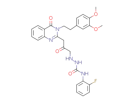 N<sub>1</sub>-(2-fluorophenyl)-N<sub>3</sub>-[3-((3,4-dimethoxyphenyl-2-yl)ethyl)-4(3H)-quinazolone-2-yl]acetonyl semicarbazide