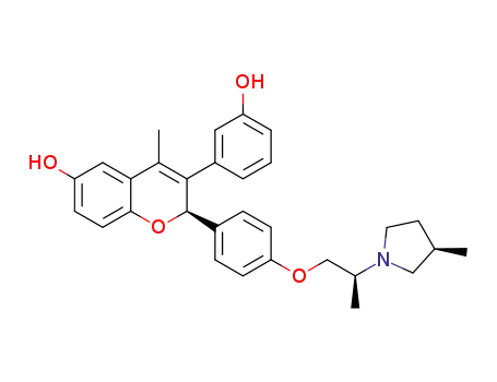 (R)-3-(3-hydroxyphenyl)-4-methyl-2-(4-((S)-2-((R)-3-methylpyrrolidin-1-yl)propoxy)phenyl)-2H-chromen-6-ol