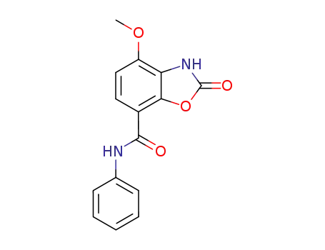 Molecular Structure of 124782-70-3 (4-Methoxy-2-oxo-2,3-dihydro-benzooxazole-7-carboxylic acid phenylamide)