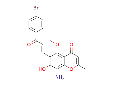 (E)-8-amino-6-(4-bromophenyl-3-oxoprop-1-enyl)-7-hydroxy-5-methoxy-2-methyl-4H-chromen-4-one
