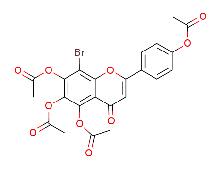 Molecular Structure of 1373922-21-4 (5,6,7,4'-tetraacetoxy-8-bromoflavone)