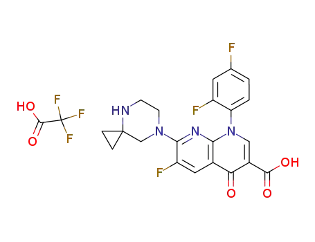 1-(2,4-difluorophenyl)-6-fluoro-7-(4,7-diazaspiro<2,5>octan-7-yl)-1,4-dihydro-4-oxo<1,8>naphthyridine-3-carboxylic acid trifluoroacetic acid salt