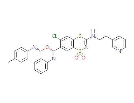 6-chloro-7-{4-[(4-methylphenyl)imino]-4H-3,1-benzoxazin-2-yl}-3-[2-(3-pyridyl)ethylamino]-1,1-dioxo-1,4,2-benzodithiazine