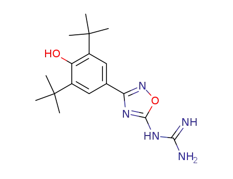 Molecular Structure of 143429-57-6 (Guanidine,
[3-[3,5-bis(1,1-dimethylethyl)-4-hydroxyphenyl]-1,2,4-oxadiazol-5-yl]-)