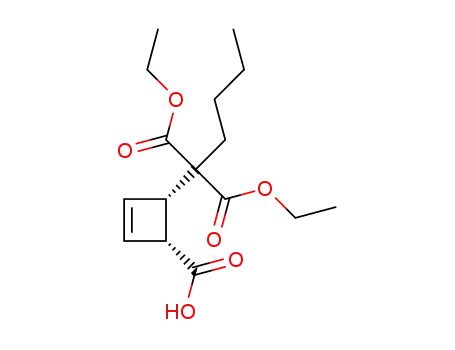 Molecular Structure of 1356686-15-1 ((1R,4S)-4-(1-ethoxy-2-(ethoxycarbonyl)-1-oxohexan-2-yl)cyclobut-2-enecarboxylic acid)