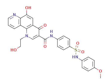 6-hydroxy-1-(2-hydroxyethyl)-4-oxo-1,4-dihydro[1,7]phenanthroline-3-carboxylic acid [4-(4-methoxyphenylsulfamoyl)phenyl]amide