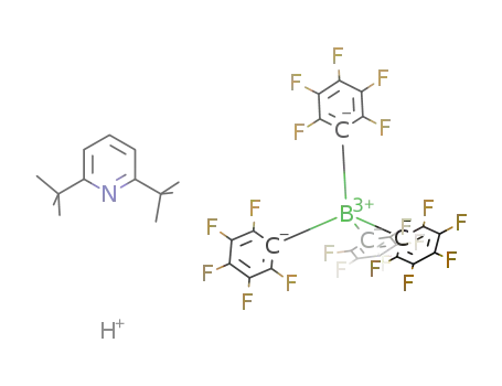Molecular Structure of 1309604-77-0 (2,6-di-tert-butylpyridininum tetrakis(pentafluorophenyl)borate)