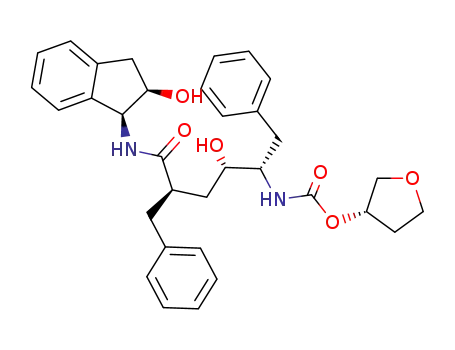 Molecular Structure of 145680-03-1 ((3R)-tetrahydrofuran-3-yl [(1S,2S,4R)-1,4-dibenzyl-2-hydroxy-5-{[(1S,2R)-2-hydroxy-2,3-dihydro-1H-inden-1-yl]amino}-5-oxopentyl]carbamate)