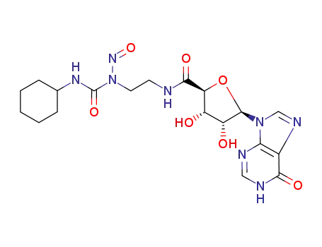 N-{2-[(cyclohexylcarbamoyl)(nitroso)amino]ethyl}-3,4-dihydroxy-5-(6-oxo-3,6-dihydro-9H-purin-9-yl)tetrahydrofuran-2-carboxamide (non-preferred name)
