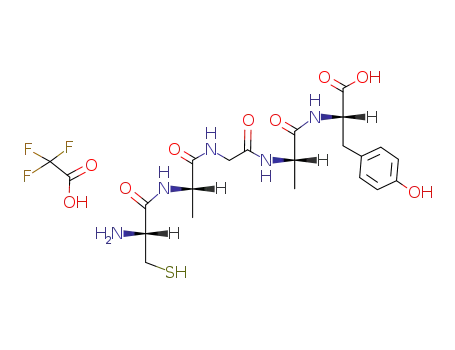 Molecular Structure of 92455-68-0 (L-Tyrosine, N-[N-[N-(N-L-cysteinyl-L-alanyl)glycyl]-L-alanyl]-,
mono(trifluoroacetate) (salt))