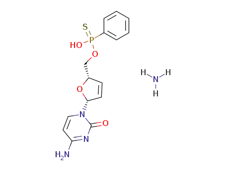Phenyl-phosphonothioic acid O-[(2S,5R)-5-(4-amino-2-oxo-2H-pyrimidin-1-yl)-2,5-dihydro-furan-2-ylmethyl] ester; compound with ammonia