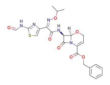 (6R,7S)-7-{2-(2-Formylamino-thiazol-4-yl)-2-[(Z)-isopropoxyimino]-acetylamino}-8-oxo-5-oxa-1-aza-bicyclo[4.2.0]oct-2-ene-2-carboxylic acid benzyl ester