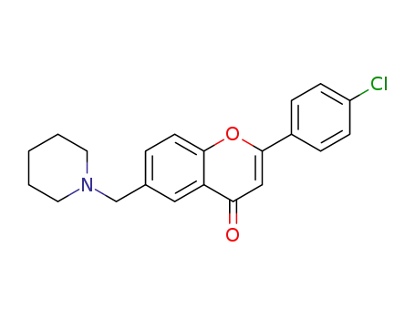 Molecular Structure of 1343513-07-4 (2-(4-chlorophenyl)-6-(piperidin-1-ylmethyl)-4H-chromen-4-one)