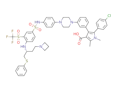 (R)-4-(3-(4-(4-(4-(4-(azetidin-1-yl)-1-(phenylthio)butan-2-ylamino)-3-(trifluoromethylsulfonyl)phenylsulfonamido)phenyl)-piperazin-1-yl)phenyl)-5-(4-chlorophenyl)-1,2-dimethyl-1H-pyrrole-3-carboxylic acid