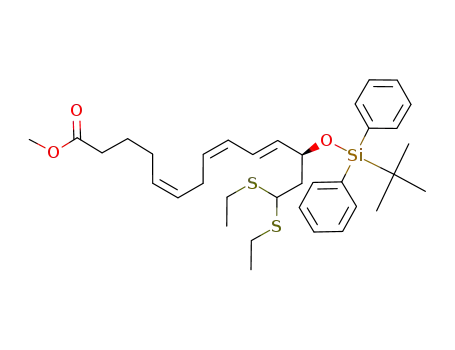 methyl 12(S)-<(tert-butyldiphenulsilyl)oxy>-14,14-bis(ethylthio)-5(Z),8(Z),10(E)-tetradecatrienoate