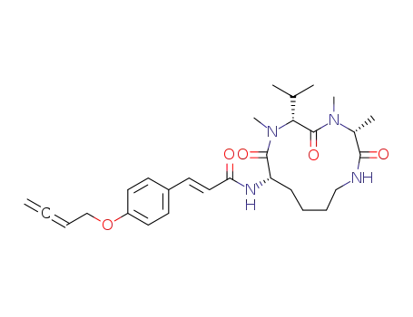 (2E)-3-[4-(buta-2,3-dien-1-yloxy)phenyl]-N-[(3R,6R,9S)-3,4,7-trimethyl-6-(1-methylethyl)-2,5,8-trioxo-1,4,7-triazacyclotridec-9-yl]prop-2-enamide