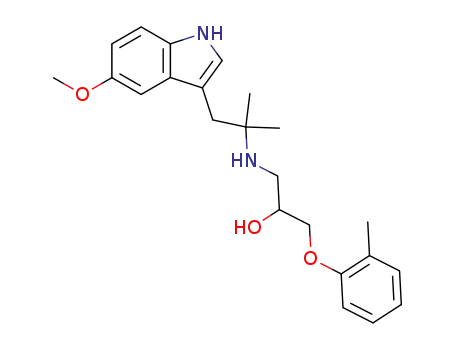 Molecular Structure of 77216-23-0 (1-[[2-(5-methoxy-3-indolyl)-1,1-dimethylethyl]amino]-3-(2-methylphenoxy)-2-propanol)