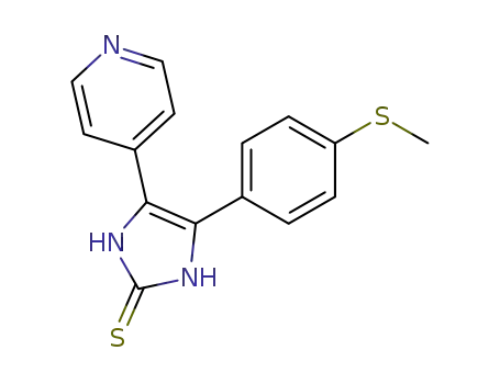Molecular Structure of 72882-74-7 (2H-Imidazole-2-thione,
1,3-dihydro-4-[4-(methylthio)phenyl]-5-(4-pyridinyl)-)