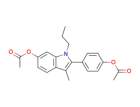Molecular Structure of 86111-31-1 (1H-Indol-6-ol, 2-[4-(acetyloxy)phenyl]-3-methyl-1-propyl-, acetate (ester))